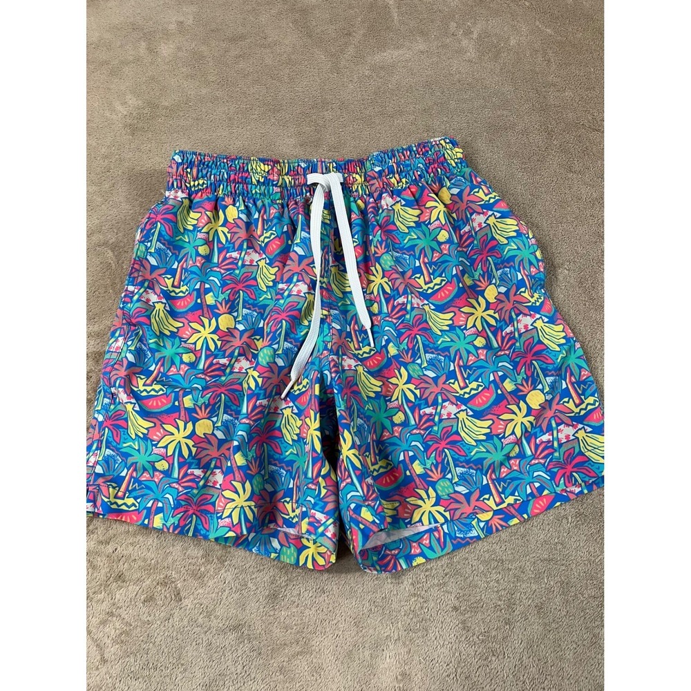 Chubbies The Tropical Bunches Swim Trunks Men's Small Multi-color Polyester EUC